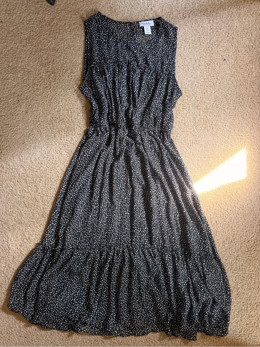 J. Crew Black with White Speckle Sleeveless Dress